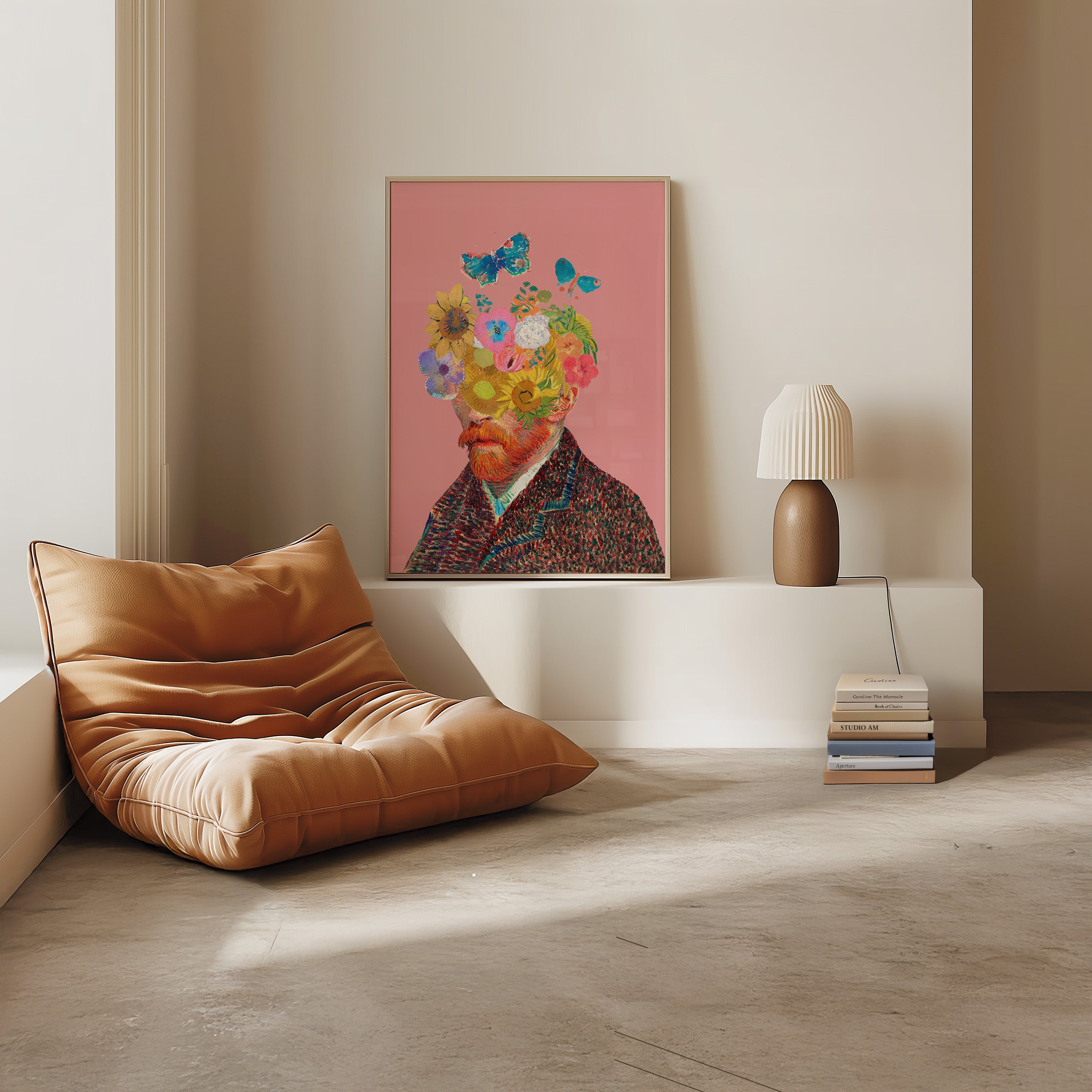 Van Gogh Floral Head Poster — Colorful Surreal Art Print