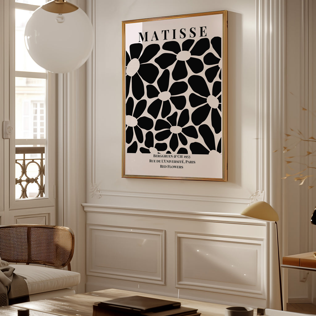 Matisse Black Daisy Art Poster