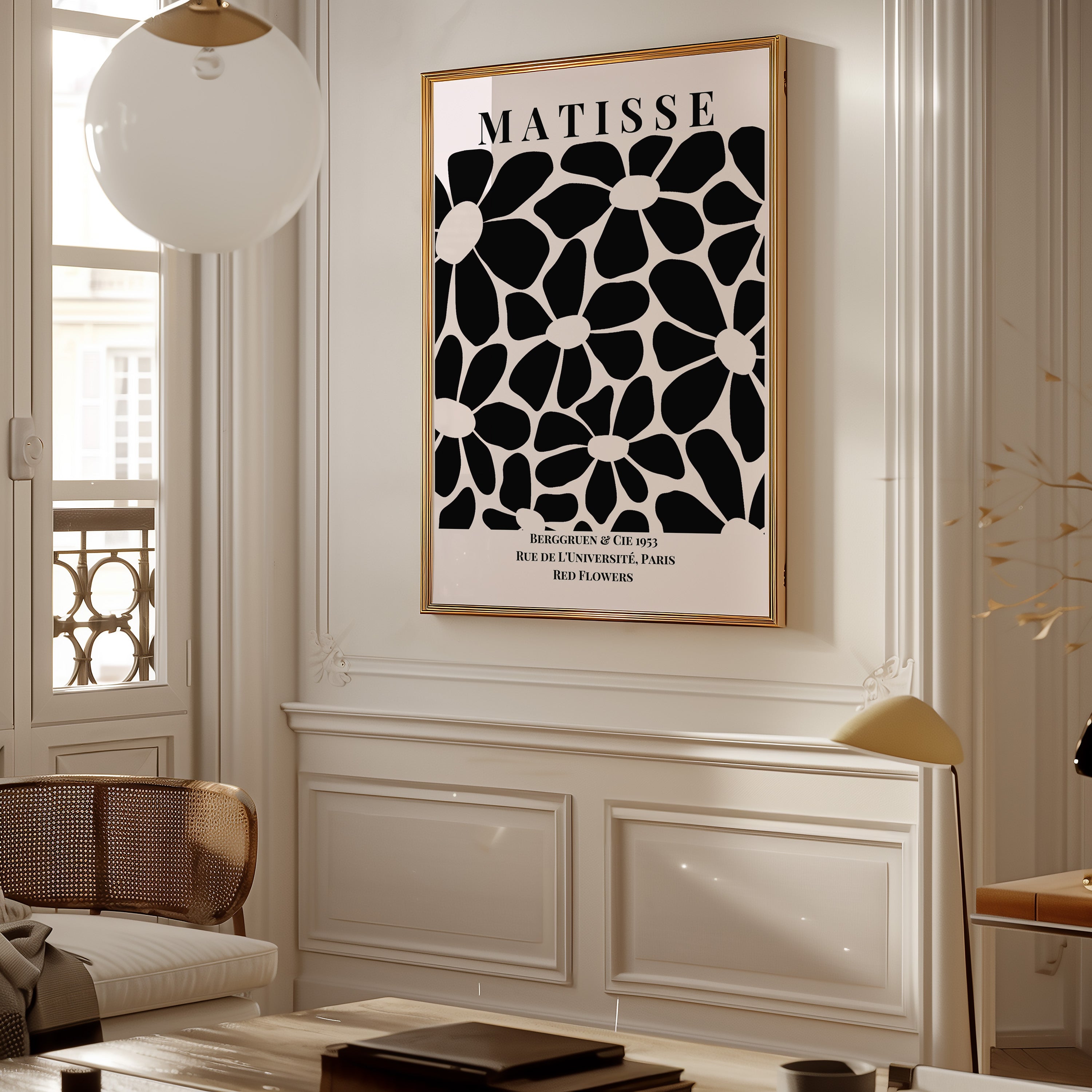 Matisse Black Daisy Art Poster