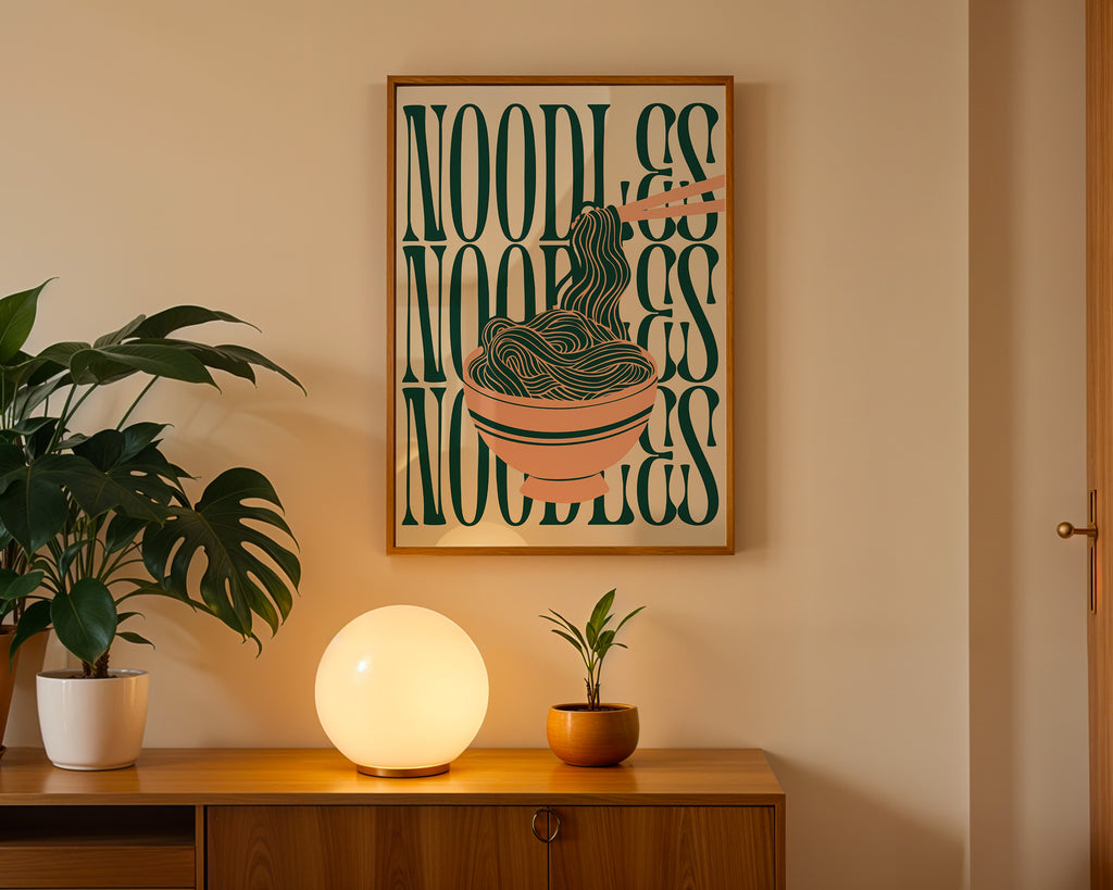 Noodles kitchen Poster — Retro Minimal Ramen Wall Art