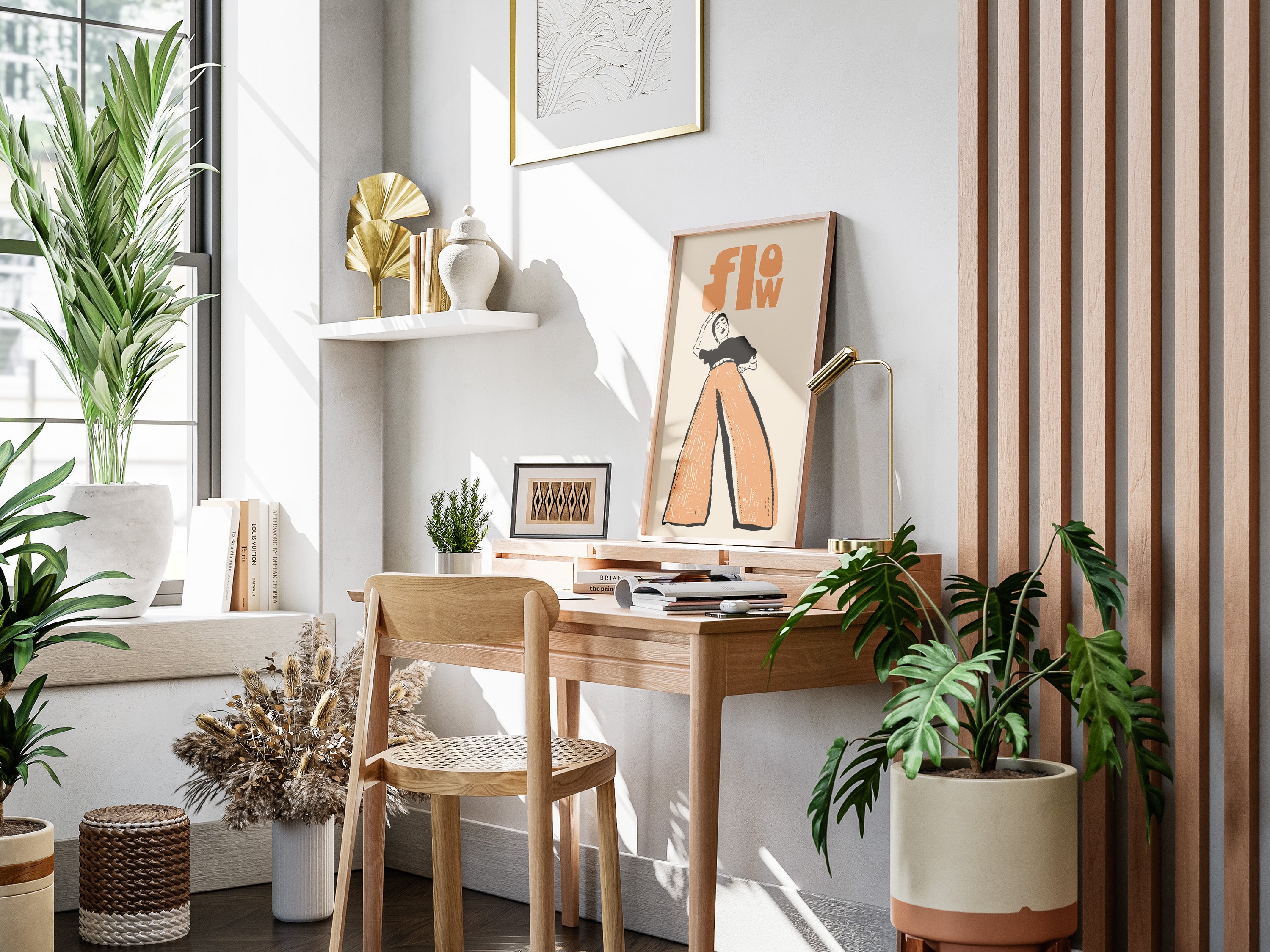 Flow Retro Art Poster — Vintage Style Femme Figure Wall Print