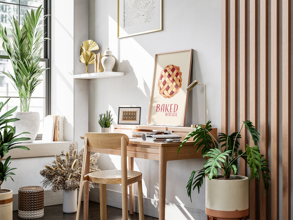 Baked With Love Pie Poster — Kitchen Wall Art Print