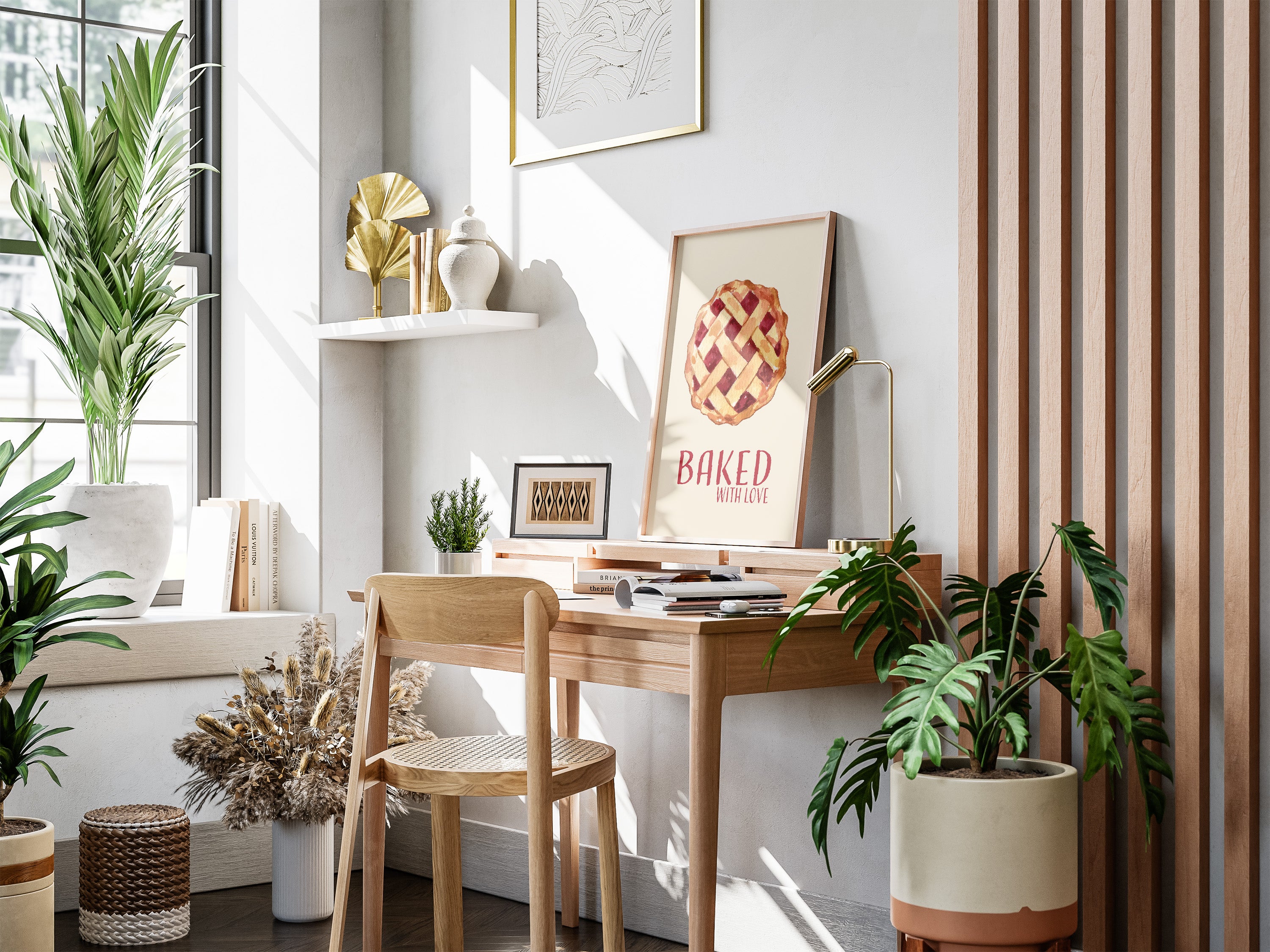 Baked With Love Pie Poster — Kitchen Wall Art Print